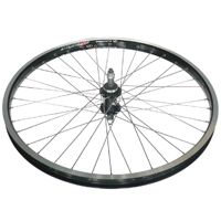 Alex Rims Alex DM 24-inch Rear Wheel - Alloy Rim With Eyelets & MSW, Screw-on Black Multispeed Hub, Silver Mach 1 Spokes - Bicycle Wheel For Cycling E
