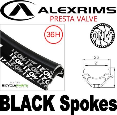 Alex Rims Alexrims MD21 29er Bicycle Wheel Rim 36 Hole Black Aluminum Disc Brake Compatible For Mountain Bikes And Road Cycling