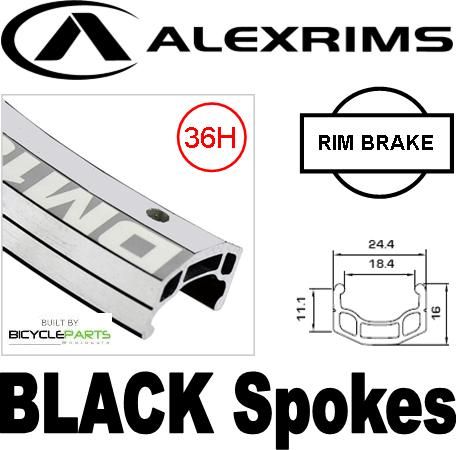 Alex Rims 700C ALEX DM18 SILVER, BLACK SPOKE, SILVER 36H TRACK HUB