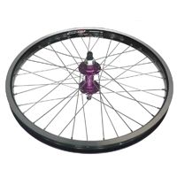 Alex Rims 20 ALEX DM24 D/w Eyeleted Rim Front Wheel With Purple Sealed Hub And Silver Spokes - Durable Cycling Component For Bicycles