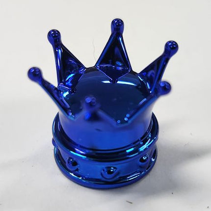 BICYCLE PARTS - VALVE CAP BLUE CROWN, A/V (SOLD INDIVIDUALLY)