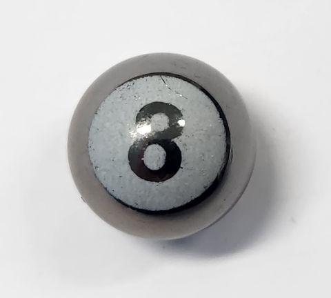 BICYCLE PARTS - VALVE CAP, GREY 8 BALL, ALLOY ANODISED, A/V (SOLD INDIVIDUALLY)