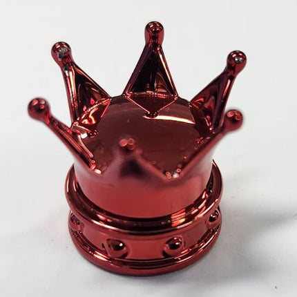 BICYCLE PARTS - VALVE CAP RED CROWN, A/V (SOLD INDIVIDUALLY)