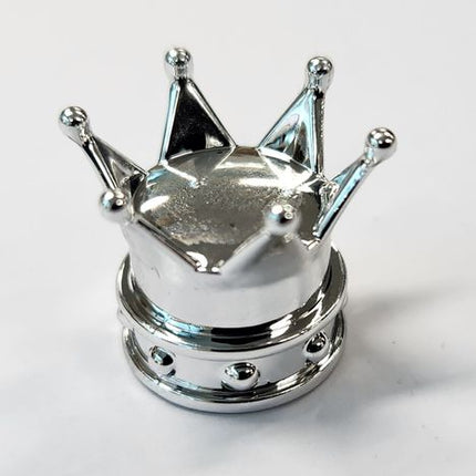 BICYCLE PARTS - VALVE CAP SILVER CROWN, A/V (SOLD INDIVIDUALLY)