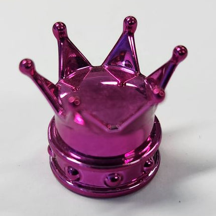 BICYCLE PARTS - VALVE CAP PINK CROWN, A/V (SOLD INDIVIDUALLY)