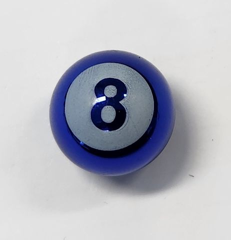 BICYCLE PARTS - VALVE CAP, BLUE 8 BALL, ALLOY ANODISED, A/V (SOLD INDIVIDUALLY)