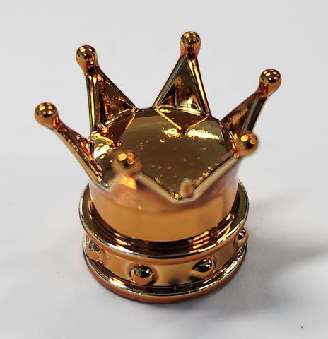 BICYCLE PARTS - VALVE CAP ORANGE CROWN, A/V (SOLD INDIVIDUALLY)