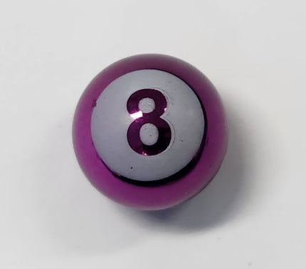 BICYCLE PARTS - VALVE CAP, PURPLE 8 BALL, ALLOY ANODISED, A/V (SOLD INDIVIDUALLY)