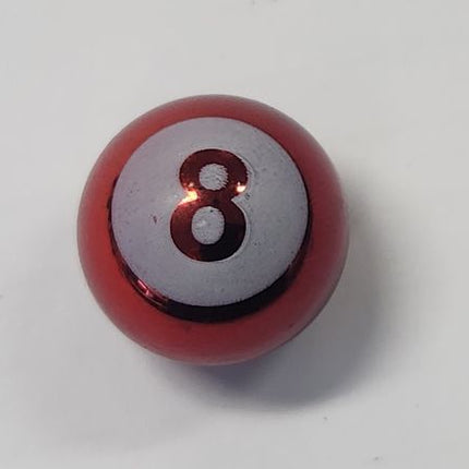 BICYCLE PARTS - VALVE CAP, RED 8 BALL, ALLOY ANODISED, A/V (SOLD INDIVIDUALLY)