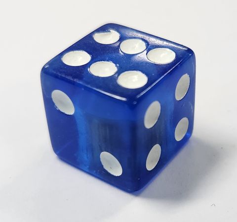 BICYCLE PARTS - VALVE CAP BLUE DICE, A/V (SOLD INDIVIDUALLY)