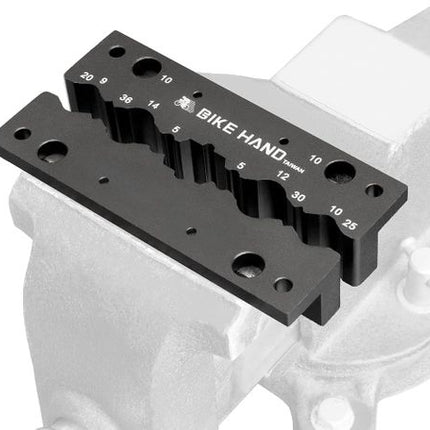 BICYCLE PARTS - AXLE VICE, WORKS WITH AXLE SIZES 5MM, 9MM, 10MM, 12MM, 14MM, 20MM, 25MM, 30MM AND 36MM.