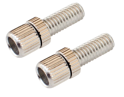 BICYCLE PARTS - BRAKE ADJUSTING BARREL - M5, ALLOY, SILVER (BAG OF 2)