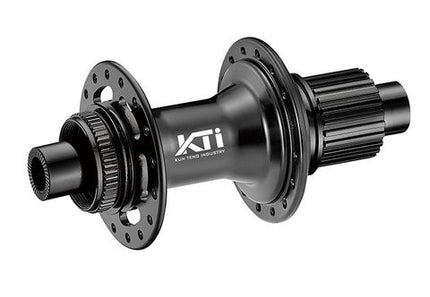 BICYCLE PARTS - HUB KT BRAND 612 POE 0.6 DEG ENGAGEMENT - REAR - 12 X 148MM BOOST CENTERLOCK - 32H - SEALED BEARINGS - MICRO SPLINE - ANOD BLACK - W/KT LOGO