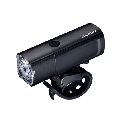 BICYCLE PARTS - FRONT LIGHT - 5 FUNCTION, 800 LUMEN, 1 WHITE LED, BLACK, W/BRACKET, USB CABLE RECHARGABLE, LI - BATTERY INCLUDED, W/D.LIGHT LOGO