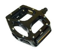 BICYCLE PARTS - PEDALS 9/16 BMX LGE PLATFORM, BLACK, ONE PCE ALLOY, CR - MO AXLE, W/SCREW - IN PINS