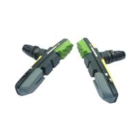 BICYCLE PARTS - BRAKE SHOES - V BRAKE SHOES, EXTRA LIGHT CARTRIDGE TYPE, TRIPLE COMPOUND, 72MM GREEN/BLACK/GREY (SOLD IN PAIRS)
