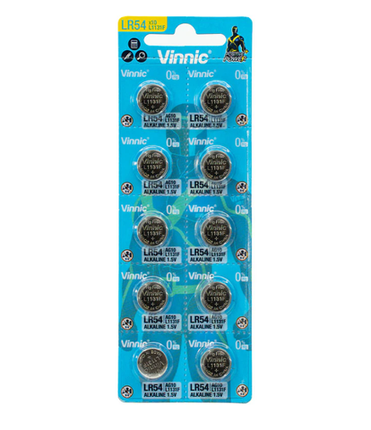 BICYCLE PARTS - BATTERY - 1.5V BUTTON CELL, ALKALINE, LR54/L1131, AUSTRALIAN STANDARDS APPROVED PACKAGING - 10 PIECES PER CARD