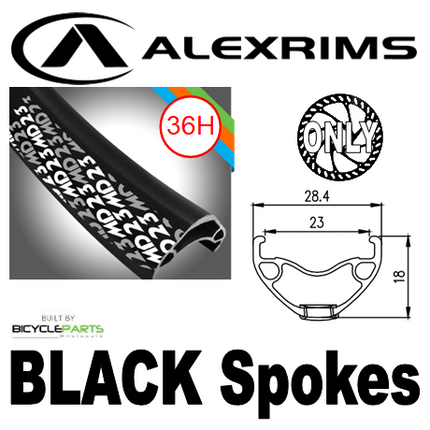 Alex Rims 29er MD23 Mountain Bike Wheel Black, 135mm Quick Release, 6 Bolt Disc Hub - Durable Alloy Rim For All-terrain Cycling