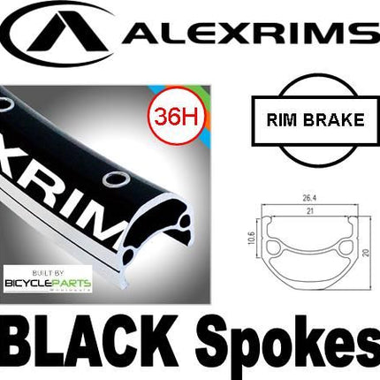 Alex Rims Alexrims 26-inch DM21 Bicycle Wheel Rim Black 36H Front Q/r Novatec Hub Mach 1 Spokes