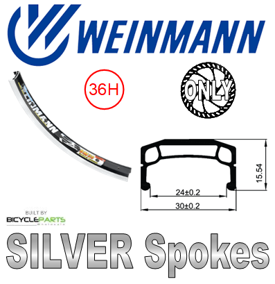 Mach1 Weinmann 20-inch Bicycle Wheelset - Black DM30 Rim, Novatec Hub, Mach 1 Spokes - 8/10 Speed Disc Brake Compatible