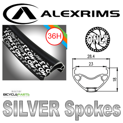 Alex Rims Bicycle Wheelset 29er Alex MD23 36H Black Rim Silver Mach 1 Hub For Disc Brake Mountain Bike