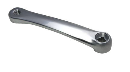 BICYCLE PARTS - LH CRANK 155MM, ALLOY - HIGH POLISHED SILVER