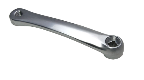 BICYCLE PARTS - LH CRANK 155MM, ALLOY - HIGH POLISHED SILVER