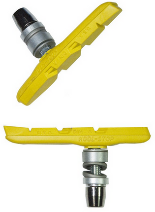 BICYCLE PARTS - BRAKE PADS - KOOL STOP - THINLINE THREADED YELLOW - KS - TLTY