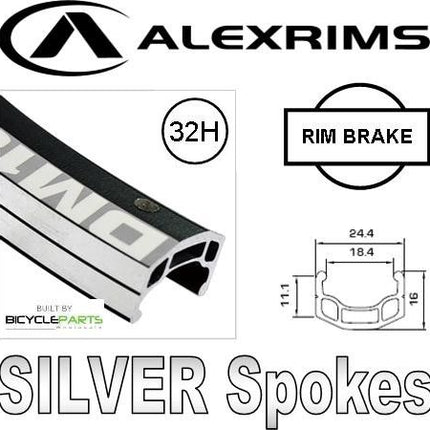 Alex Rims Alexrims 26 Inch DM18 Wheelset Front Q/r Hub Sealed Novatec Rim Brake Black Rim Silver Spokes