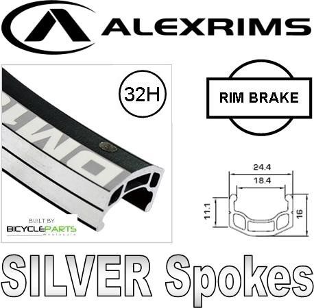 Alex Rims Alexrims 26 Inch DM18 Wheelset Front Q/r Hub Sealed Novatec Rim Brake Black Rim Silver Spokes