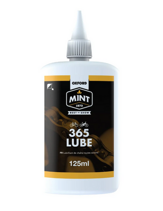 BICYCLE PARTS - OXFORD MINT 365 LUBE 125ML, BIODEGRADEABLE LUBRICANT, SPECIALLY FORMULATED LUBRICANT TO PERFORM IN DUSTY OR WET CONDITIONS 24/7