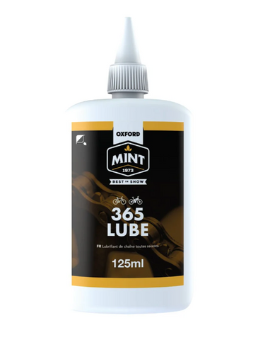 BICYCLE PARTS - OXFORD MINT 365 LUBE 125ML, BIODEGRADEABLE LUBRICANT, SPECIALLY FORMULATED LUBRICANT TO PERFORM IN DUSTY OR WET CONDITIONS 24/7