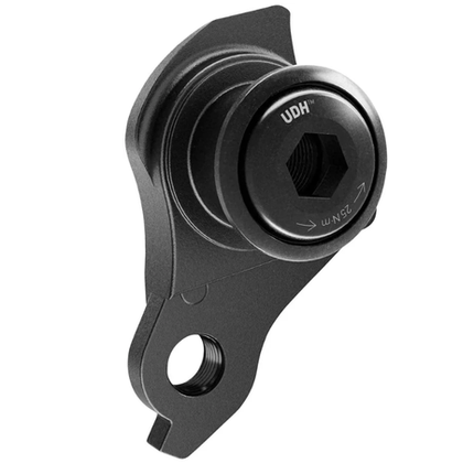 BICYCLE PARTS - REAR DERAILLEUR HANGER ALLOY/PLASTIC AS PER SRAM OEM - FOR UDH, M12 X P1.0, MATT BLACK, W/SCREW & WASHER