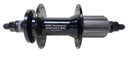 BICYCLE PARTS - HUB, NOVATEC REAR 6 BOLT, NUTTED, 8/10 SPEED CASSETTE, SEALED, BLACK 36H 135MM OLD