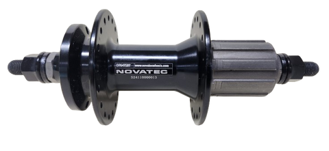 BICYCLE PARTS - HUB, NOVATEC REAR 6 BOLT, NUTTED, 8/10 SPEED CASSETTE, SEALED, BLACK 36H 135MM OLD
