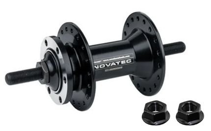 BICYCLE PARTS - HUB, NOVATEC FRONT 6 BOLT, NUTTED, SEALED, BLACK 36H 100MM OLD