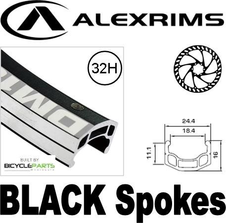Alex Rims Alexrims 26 Inch Bicycle Wheel With Dynamo Hub And Black Spokes - Durable Aluminum Rim For Road Bikes, Disc Brake Compatible