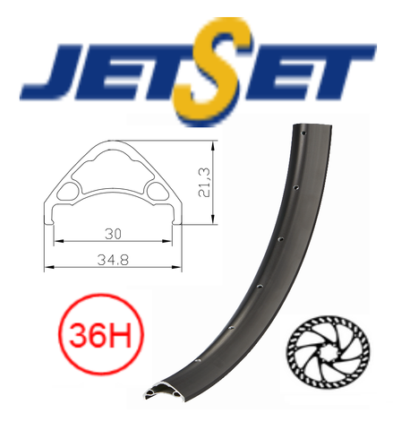 BICYCLE PARTS - RIM 27.5/650B X 30MM - JETSET AE - 30 - 36H - (584 X 30) - PRESTA VALVE - DISC BRAKE - D/W - TUBELESS READY - BLACK - (684G) QUALITY JETSET RIM MADE IN TAIWAN (ERD 558)