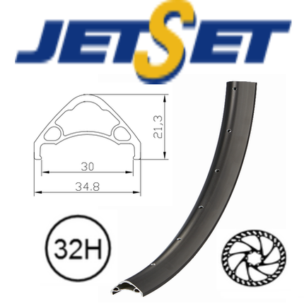 BICYCLE PARTS - RIM 27.5/650B X 30MM - JETSET AE - 30 - 32H - (584 X 30) - PRESTA VALVE - DISC BRAKE - D/W - TUBELESS READY - BLACK - (691G) QUALITY JETSET RIM MADE IN TAIWAN