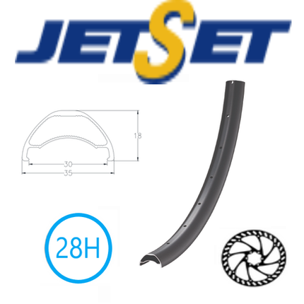 BICYCLE PARTS - RIM 29ER X 30MM - JETSET AM - 30 - 28H - (622 X 30) - PRESTA VALVE - DISC BRAKE - D/W - TUBELESS READY - BLACK - (484G) QUALITY JETSET RIM MADE IN TAIWAN (ERD 598)