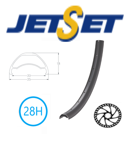 BICYCLE PARTS - RIM 29ER X 30MM - JETSET AM - 30 - 28H - (622 X 30) - PRESTA VALVE - DISC BRAKE - D/W - TUBELESS READY - BLACK - (484G) QUALITY JETSET RIM MADE IN TAIWAN (ERD 598)