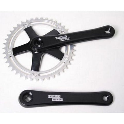Sturmey Archer Crankset 170mm 42T Alloy Silver Black Arm BCD 144 Lightweight Cycling Bicycle Part Performance Upgrade