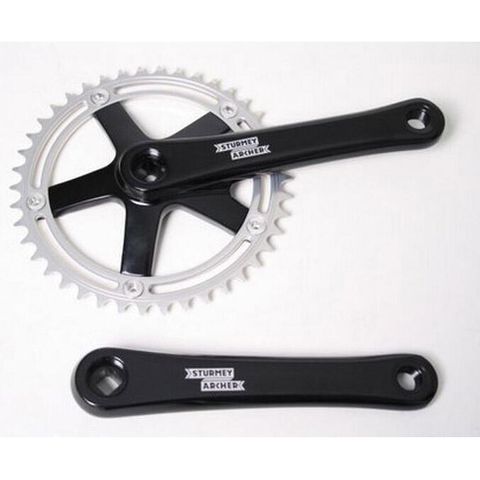 Sturmey Archer Crankset 170mm 42T Alloy Silver Black Arm BCD 144 Lightweight Cycling Bicycle Part Performance Upgrade