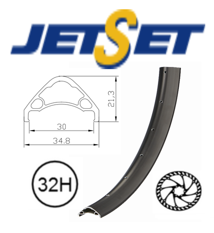 BICYCLE PARTS - RIM 27.5/650B X 30MM - JETSET AM - 30 DH+ - 32H - (584 X 30) - PRESTA VALVE - DISC BRAKE - D/W - TUBELESS READY - BLACK - (580G) QUALITY JETSET RIM MADE IN TAIWAN (ERD 558)