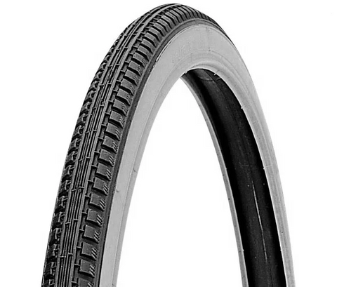 BICYCLE PARTS - TYRE 20 X 1.3/8 BLACK WITH WHITE WALL (37 - 451) (THESE TYRES LOOK GREAT ON VINTAGE BIKES. PLENTY OF OLD WORLD CHARM )