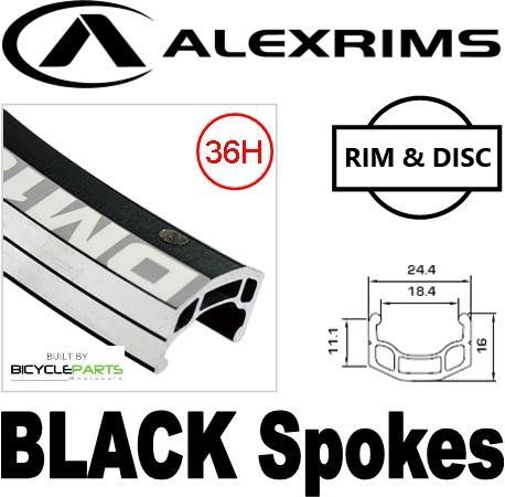 Alex Rims Alexrims DM18 26" Black Aluminum Wheel Rim 36H Front Hub Disc Brake Compatible Cycling Parts For Mountain Bikes