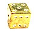 BICYCLE PARTS - VALVE CAP DICE GOLDEN 15MM CB - 2911