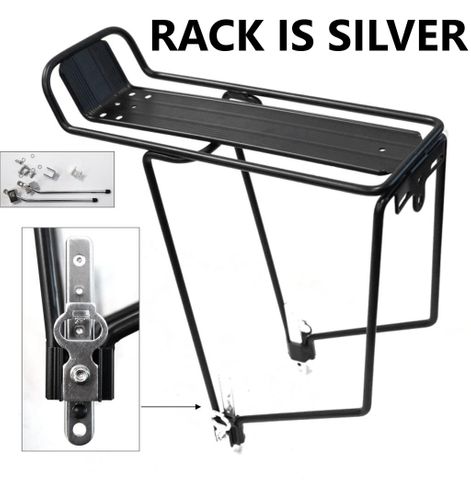BICYCLE PARTS - CARRIER - REAR CARRIER, FOR 26 - 700C BIKES, ALLOY, SILVER