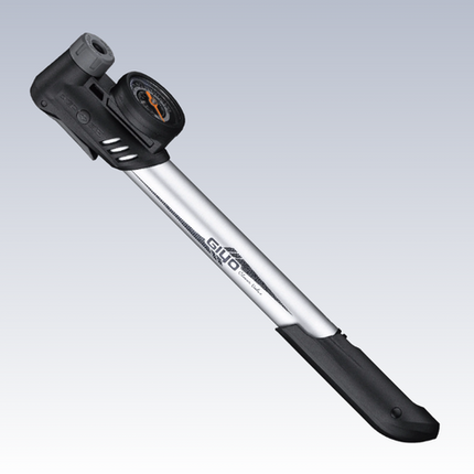 BICYCLE PARTS - MINI PUMP ALLOY, W/ CLEVER VALVE TO FIT AV/FV, 1.5 DIAL GAUGE, 120PSI