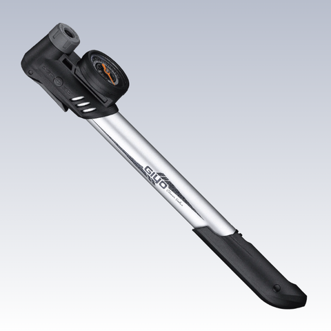 BICYCLE PARTS - MINI PUMP ALLOY, W/ CLEVER VALVE TO FIT AV/FV, 1.5 DIAL GAUGE, 120PSI